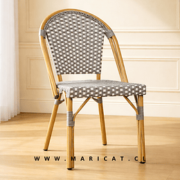 Silla Bistro de Exterior en Rattan Sintético Metal