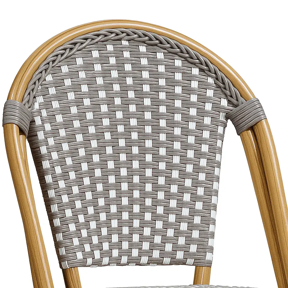 Silla Parisina cuadros Gris apilable - comedor restaurant terraza 2