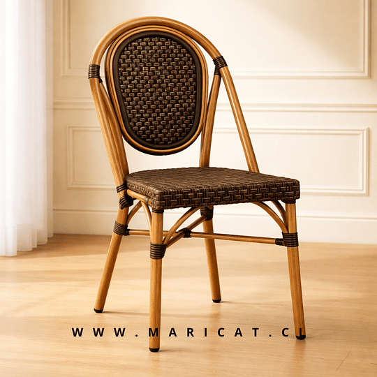 Silla Bistro Exterior Rattan Sintético