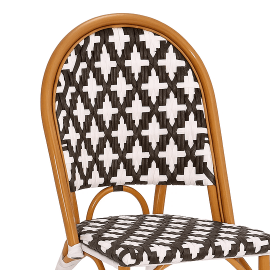 Silla Parisina Exterior Rattan Negro
