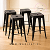 Pack 4 Taburetes Tolix Bajos de Acero Negro