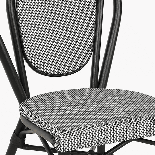 Silla Provence Parisina de Rattan para Exterior con Estructura de Aluminio – Gris Claro