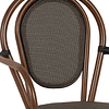 Silla Provence Parisina de Rattan con Reposabrazos para Exterior con Estructura de Aluminio – Café Oscuro