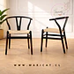 Silla Wishbone de Madera con Asiento de Hilo de Cuerda - Miniatura 1