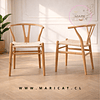 Silla Wishbone de Madera con Asiento de Hilo de Cuerda