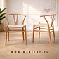 Silla Wishbone de Madera con Asiento de Hilo de Cuerda - Miniatura 2