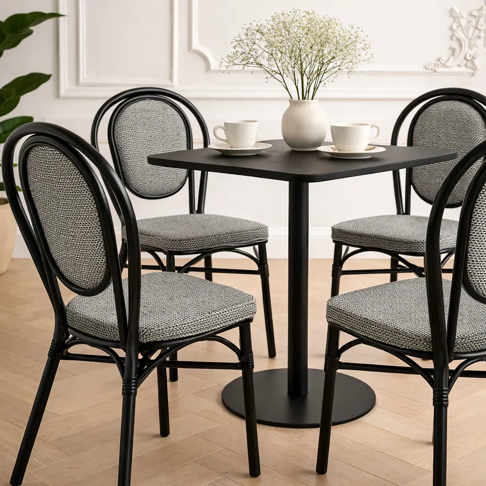 Comedor Cuadrado MDF 4 Sillas Tulip – Mesa 70x70cm 2