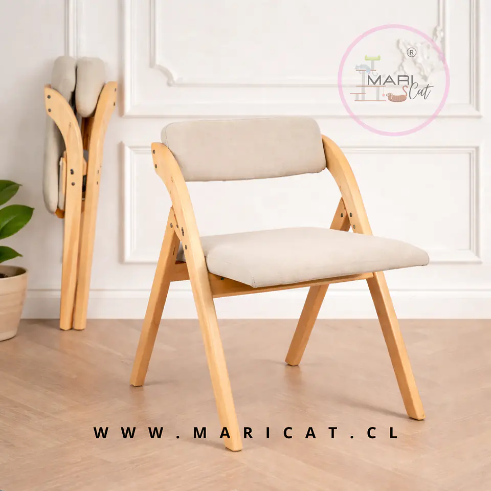 Silla Betlahem de Madera Plegable con Tapiz de Lino Acolchad 1