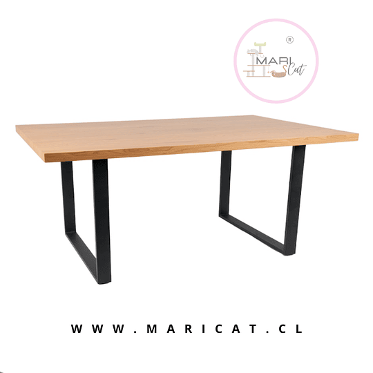 Mesa Rectangular Industrial de MDF 160 × 90 cm con Cubierta Gruesa de 4 cm – Terminación Natural