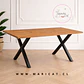 Mesa Industrial de MDF y Metal Cross Rectangular 140 × 90 cm de 4 cm y Base de Acero - Miniatura 1