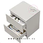 Velador Auxiliar Doble Cajón MDF Blanco Dormitorio Living - Miniatura 4