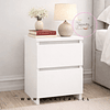Velador Doble Cajón Minimal de MDF con Superficie Mate – Blanco