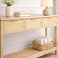 Mueble Recibidor Arrimo Ratán Arezzo de MDF con Cajones Tejidos – Marrón Claro - Miniatura 3