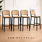 Pack 4 Taburete Bar Bajo Delta Polipropileno Negro 65cm - Miniatura 1