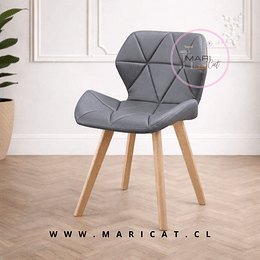 Silla Mariposa Tulip Ecocuero Acolchada  Base Madera de Haya, Confort y Estilo Moderno