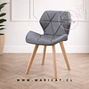 Silla Mariposa Tulip Ecocuero Acolchada  Base Madera de Haya, Confort y Estilo Moderno