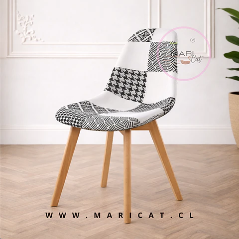 Silla Tulip Patchwork Polipropileno Multicolor
