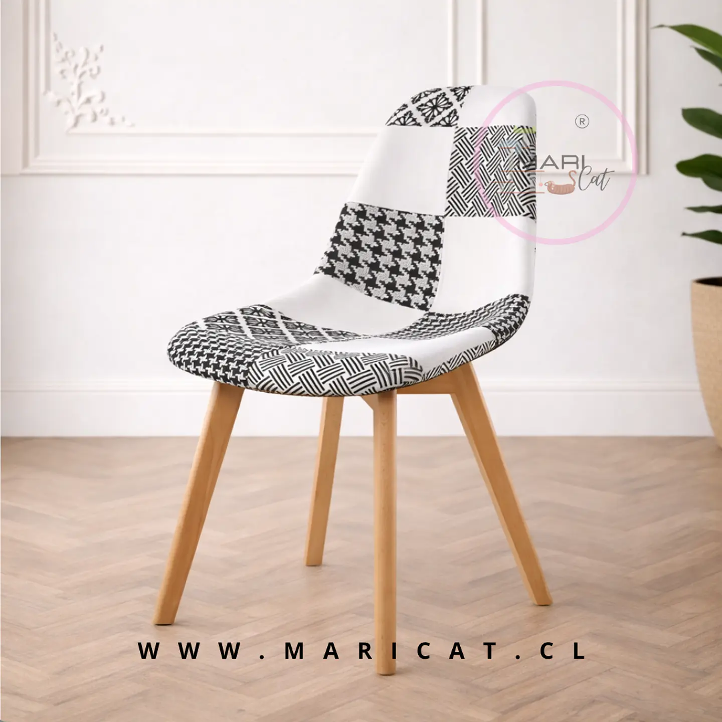 Silla Tulip Patchwork Polipropileno Multicolor 1