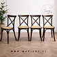 Packs 4 Silla Crossback de Madera Rattan- comedor terraza living eventos - Miniatura 2