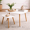 Mesa de Centro Dúo Nordic de MDF con Patas de Madera – Set 2 Piezas