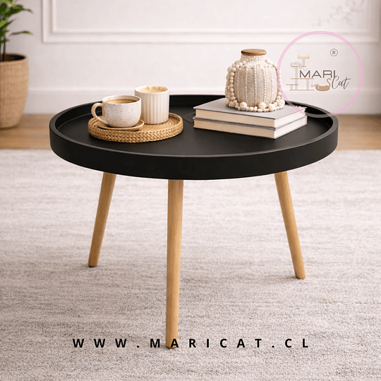 Mesa de Centro Eames Lateral con Cubierta polipropileno y Patas de Madera