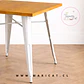 Mesa Tolix Cuadrada Blanca con Base de Madera y Patas de Metal Exterior  - Miniatura 2