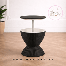Mesa de Centro Multifuncional de Ratán Sintético para Terraza – Negro