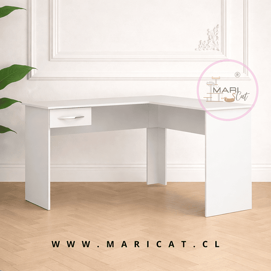 Escritorio Slim Esquinero Blanco MDF