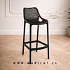 Taburete Stool Alto y Bajo de Polipropileno Apilable – Negro