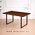 Mesa rectangular Estilo Industrial de MDF con Patas de Metal Negro – de comedor o reunion