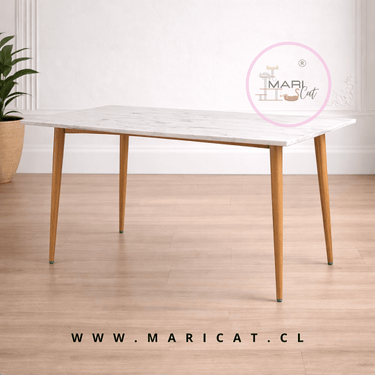Mesa de Comedor Calacatta de Cuarzo 180 × 100 cm – Diseño Premium