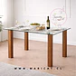 Mesa Rectangular Sylva de Vidrio Templado con Patas de Metal Color Madera 120x80 - Miniatura 2
