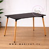 Mesa Rectangular Eames con Cubierta de Melamina Biselada y Patas de Madera 130x80