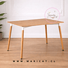 Mesa Rectangular Eames con Cubierta de Melamina Biselada y Patas de Madera 120x80
