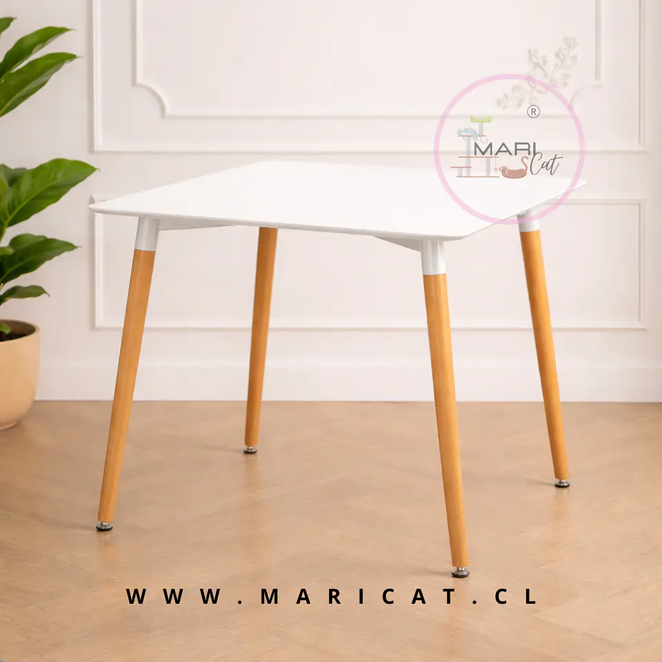 Mesa Eames Cuadrada MDF 80x80 cm Estilo Nórdico Moderno 2