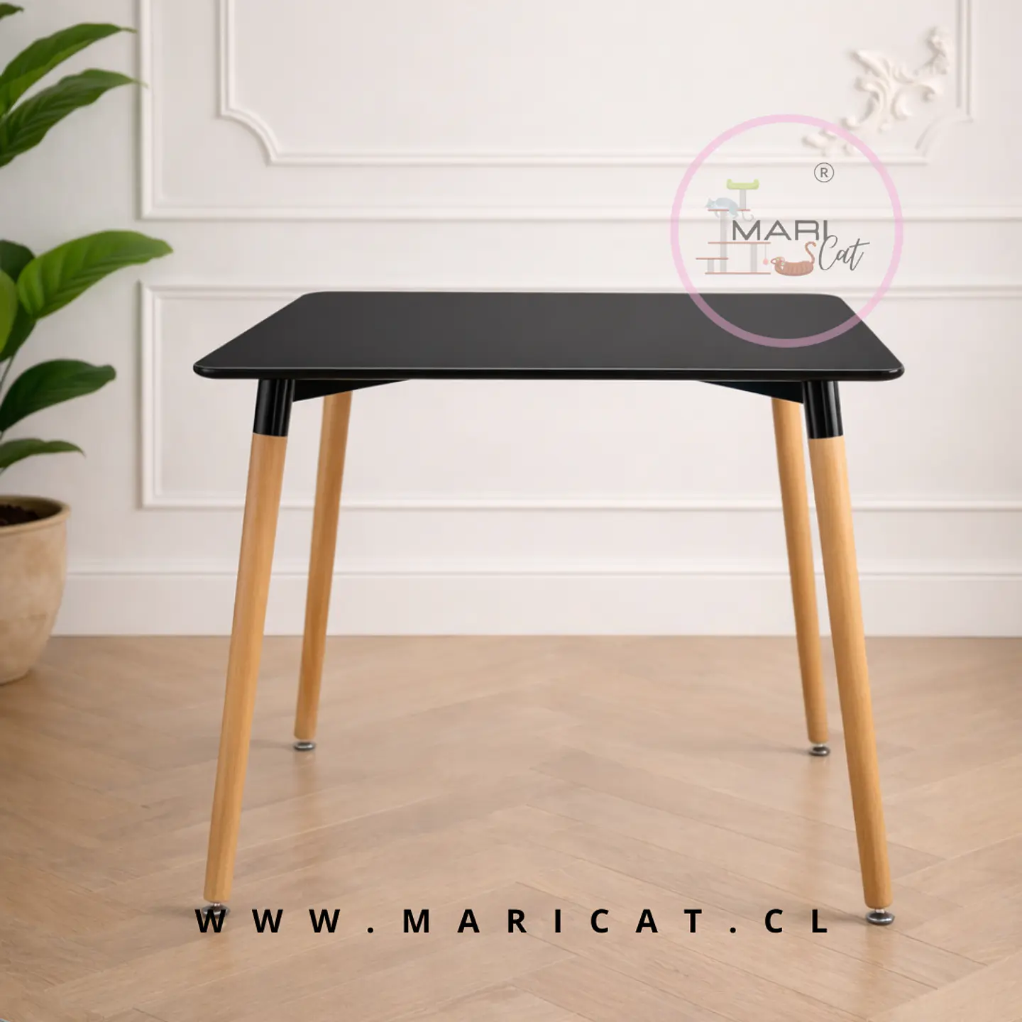Mesa Eames Cuadrada MDF 80x80 cm Estilo Nórdico Moderno 1
