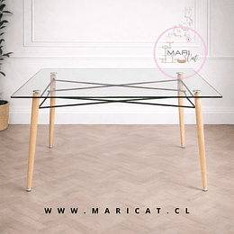 Mesa Vidrio Europeo Natural 140x90