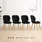 Pack 4 Sillas Fiori Asiento de Felpa Negro con Patas Metálicas wood  - Miniatura 1