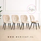 Pack 4 Sillas Fiori TAsiento de Felpa Beige con Patas Metálicas Black - Miniatura 1