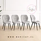 Pack 4 Sillas Fiori Asiento de Felpa Gris con Patas Metálicas Black - Miniatura 1