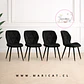Pack 4 Sillas Fiori Asiento de Felpa Negra con Patas Metálicas Black - Miniatura 1