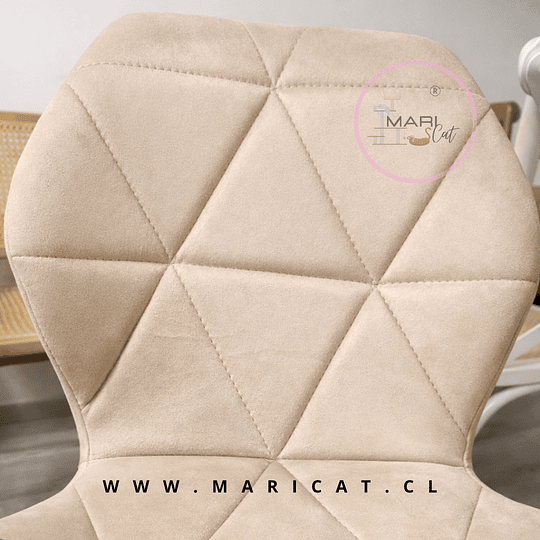 Pack 4 Silla Fiori Top de Felpa con Patas Metálicas Black -Beige