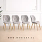 Silla Fiori Asiento de Felpa Gris con Patas Metálicas Doradas gold - Miniatura 1