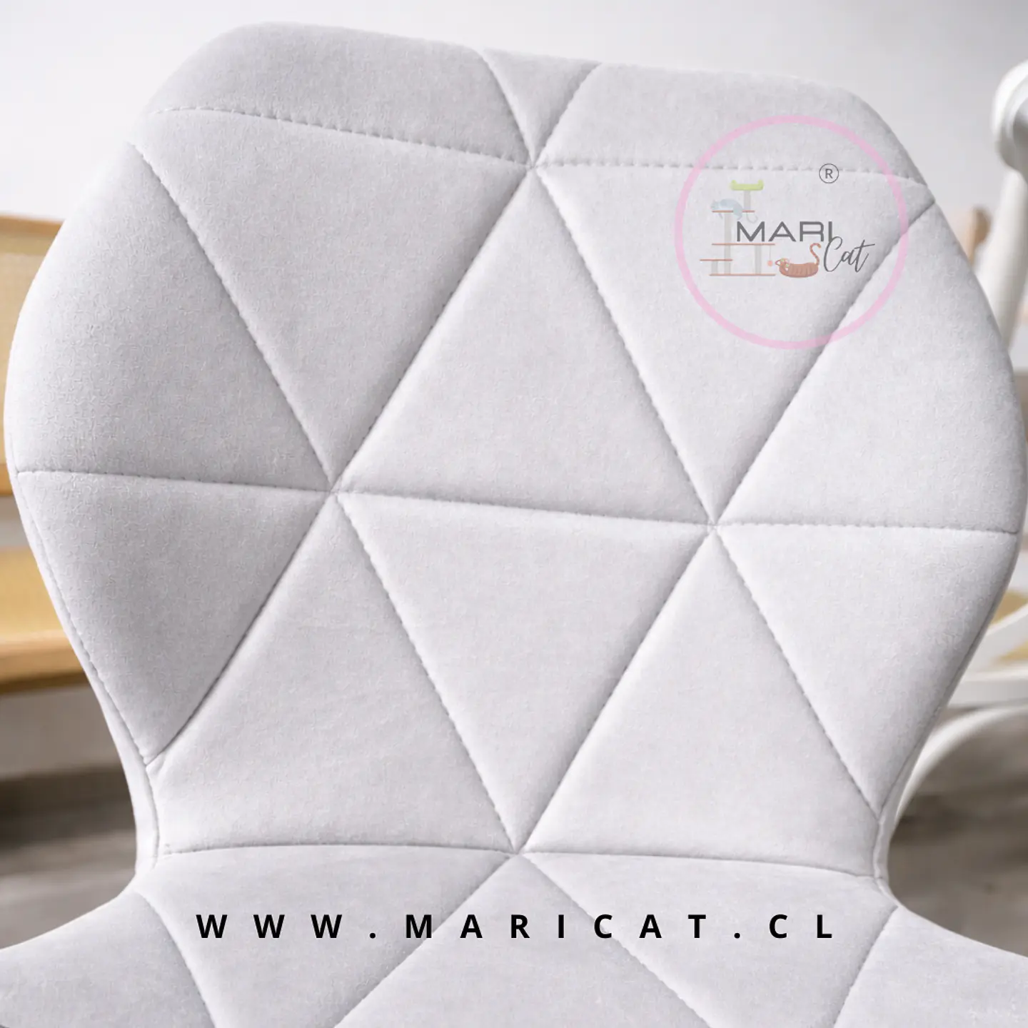 Pack 4 Sillas Fiori Asiento de Felpa Gris con Patas Metálicas Wood  2