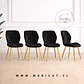 Pack de 4 Sillas Fiori Felpa Negra con Patas Metálicas Doradas Gold  - Miniatura 1