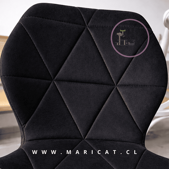 Silla Fiori Top de Felpa con Patas Metálicas Doradas Gold Negro