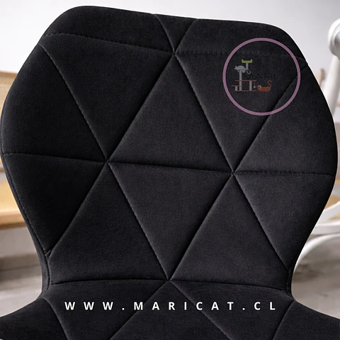 Pack 4 Sillas Fiori Asiento de Felpa Negro con Patas Metálicas wood 