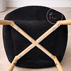 Pack 4 Silla Fiori Top de Felpa con Patas Metálicas wood Negra