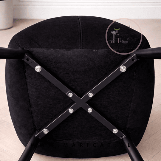 Pack 4 Silla Fiori Top de Felpa con Patas Metálicas Black -Beige