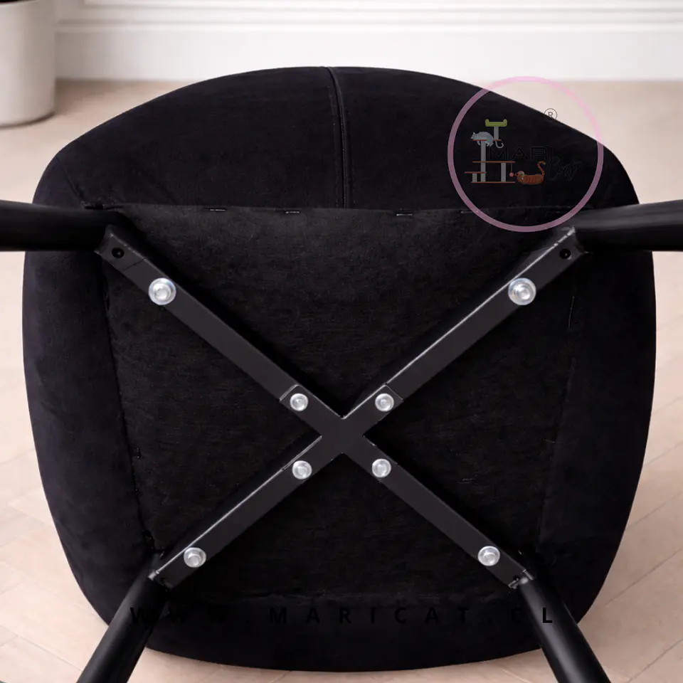 Pack 4 Sillas Fiori TAsiento de Felpa Beige con Patas Metálicas Black 3
